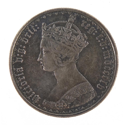 2533 - Victorian gothic silver florin