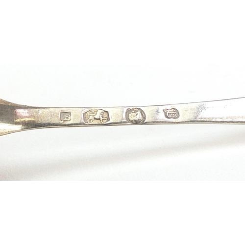 2423 - Georgian and later silver spoons including teaspoons and mustard spoons, various hallmarks, the larg... 