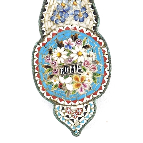 306 - Micro mosaic to include letter opener, bracelet, two brooches, one styled in the fleur de Lys, the l... 