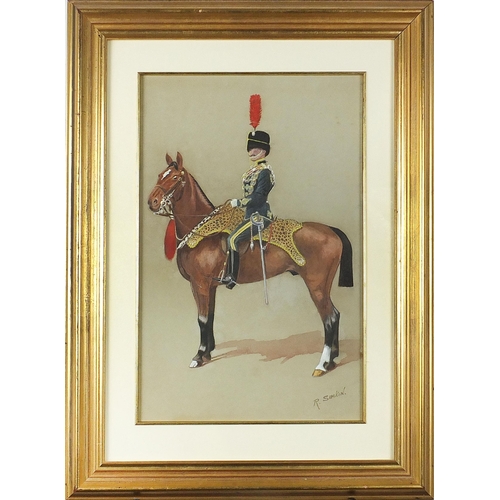 650 - Richard Simkin - 4th Queen's Own Hussars Officer Review Order, 19th century military interest height... 