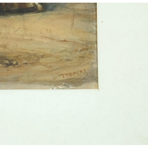 493 - E W James 1869 - French soldier at Treport, 19th century military interest oil, inscribed verso, mou... 