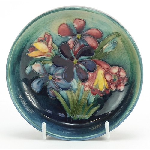 397 - Moorcroft pottery bowl hand painted with flowers, 13.5cm in diameter