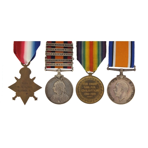 2435 - British military Victorian and later four medal group relating to PTE W G Day comprising Queen's Sou... 