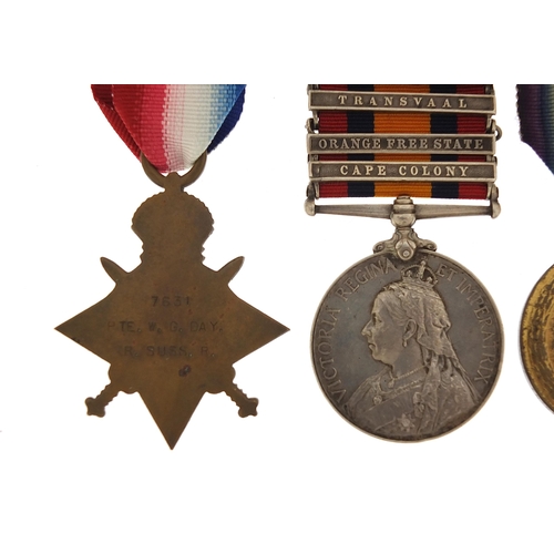 2435 - British military Victorian and later four medal group relating to PTE W G Day comprising Queen's Sou... 