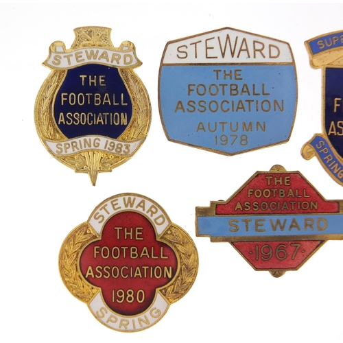 2475 - Five 1960's and later Football Association Steward and Superintendent badges