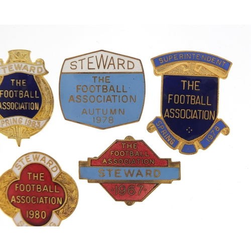 2475 - Five 1960's and later Football Association Steward and Superintendent badges