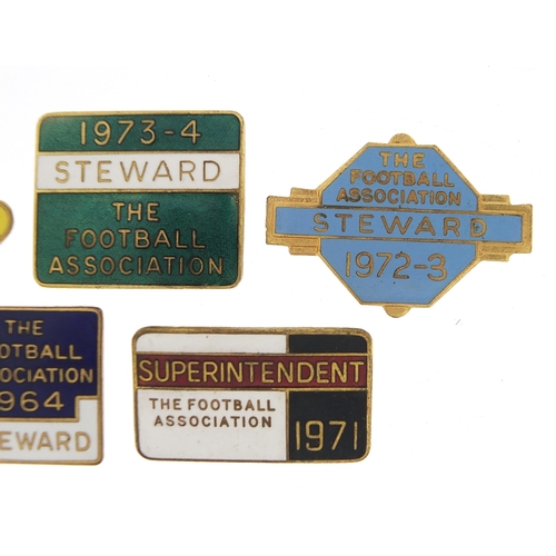 2478 - Five 1960's and later Football Association Steward and Superintendent badges