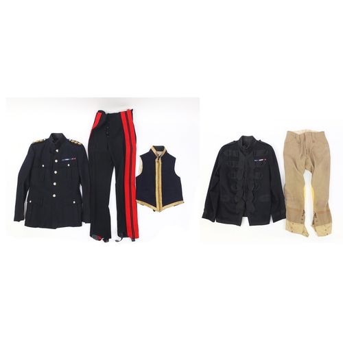 2458A - Two military interest Life Guard uniforms, one holding the rank of Captain on the shoulder tabs, one... 