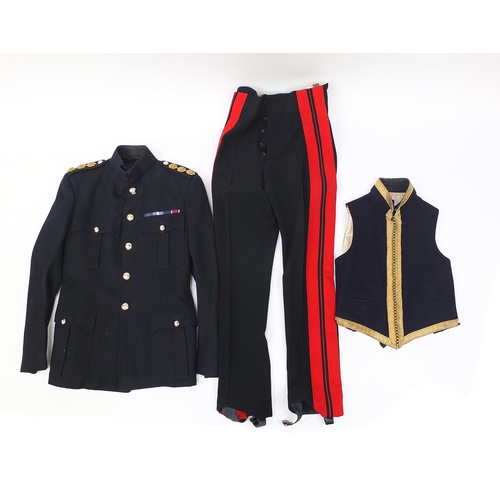 2458A - Two military interest Life Guard uniforms, one holding the rank of Captain on the shoulder tabs, one... 