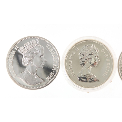 2547 - Three silver proof commemorative crowns