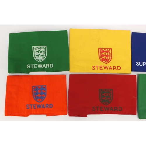 2480 - Six vintage Football Association Steward and Superintendent arm bands