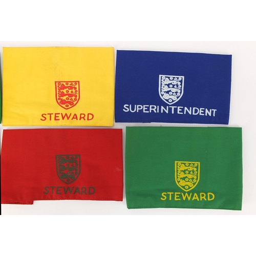 2480 - Six vintage Football Association Steward and Superintendent arm bands