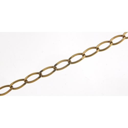 1720 - 9ct gold long link necklace, 46cm in length, 15.0g