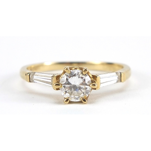 1761 - 9ct gold cubic zirconia solitaire ring, size R, 2.3g