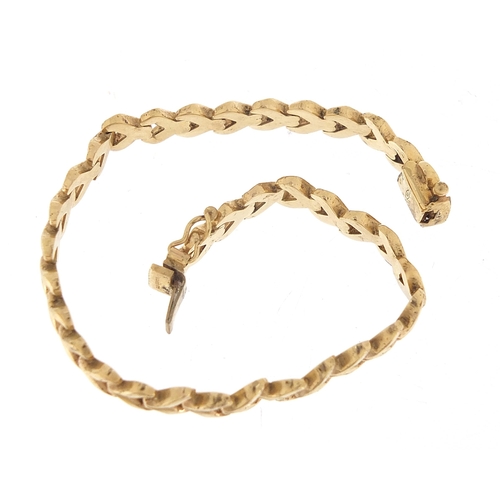 1710 - 9ct gold bracelet, 18cm in length, 9.2g