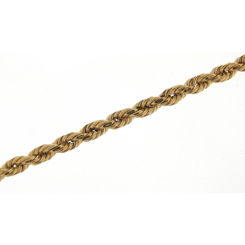 1740 - 9ct gold rope twist necklace, 44cm in length, 6.2g