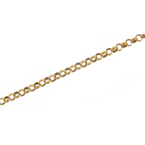 1747 - 9ct gold Belcher link necklace, 46cm in length, 8.7g