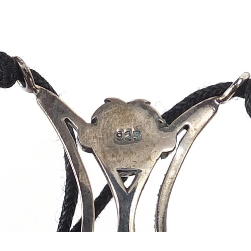 1085 - Five silver monkey pendants on necklaces
