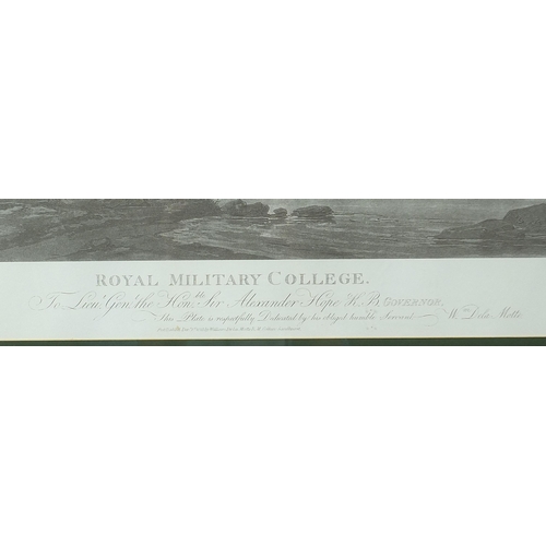 702 - Royal Military College, 19th century print, applied plaque to the mount, mounted, framed and glazed,... 