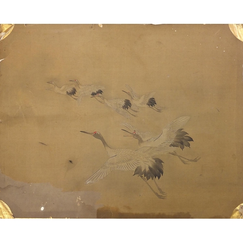 91A - Six Chinese watercolours on paper including calligraphy, figures on horseback and birds, unframed, t... 