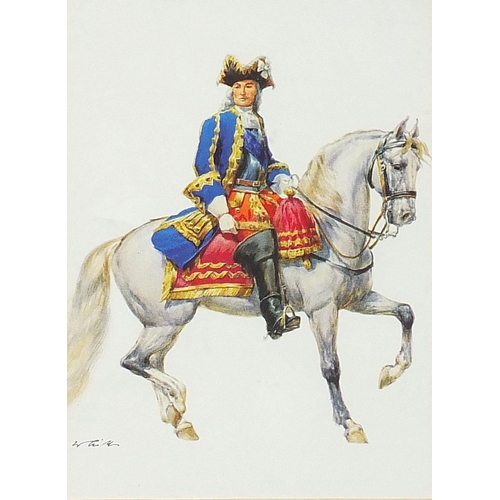 1654 - Seven British military interest prints in colour including Officers of the British Army No 42 and Of... 