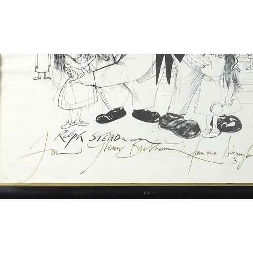 691 - Ralph Steadman - Disneyland, signed print, inscribed 'from one Disneyland to another' in ink, framed... 