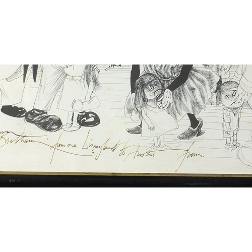 691 - Ralph Steadman - Disneyland, signed print, inscribed 'from one Disneyland to another' in ink, framed... 