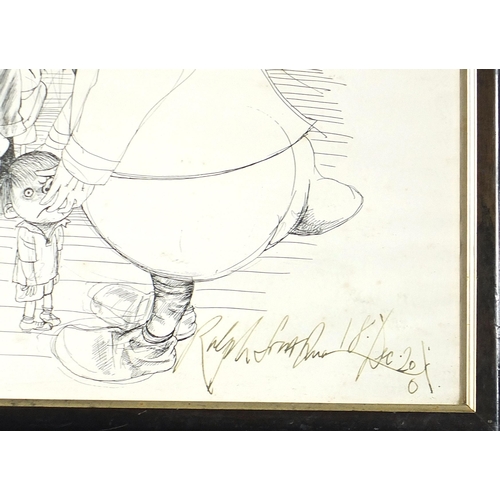 691 - Ralph Steadman - Disneyland, signed print, inscribed 'from one Disneyland to another' in ink, framed... 