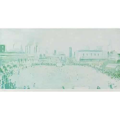 692 - Laurence Stephen Lowry - Lancashire League cricket match, pencil numbered print in colour, limited e... 