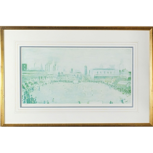 692 - Laurence Stephen Lowry - Lancashire League cricket match, pencil numbered print in colour, limited e... 