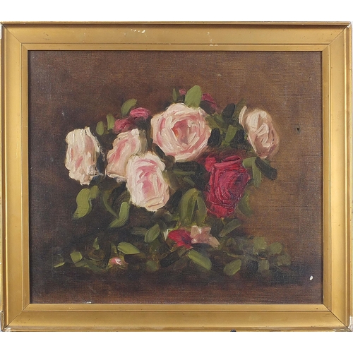 1646 - Still life flowers, three oil on canvasses, one framed, two unframed, the largest 53cm x 38cm