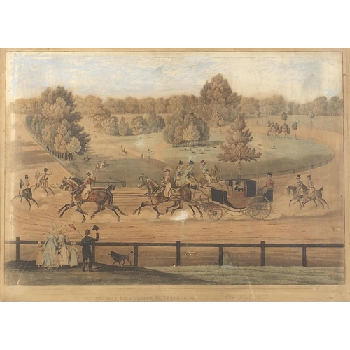 1650 - Four antique and later prints including The Horse Fair and His Majesty King George IV Travelling, Hy... 