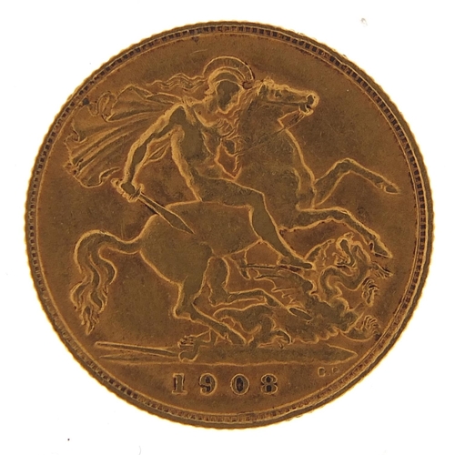 2489 - Edward VII 1908 gold half sovereign