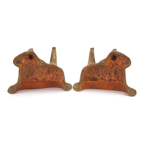 356 - 19th century pottery two piece ram mould, 18cm in length