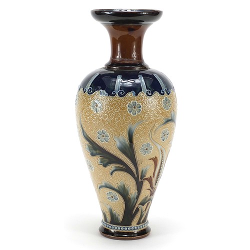 375 - Royal Doulton vase by Eliza Simmance hand painted with flowers, impressed marks to the base includin... 