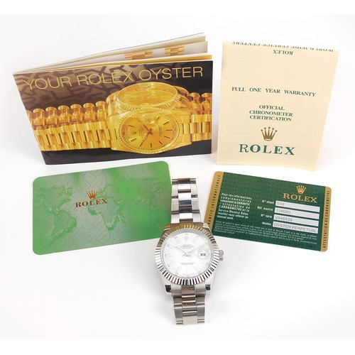 1711 - WITHDRAWN - Rolex, gentleman's Oyster Perpetual Datejust automatic wristwatch, with some paperwork, ... 