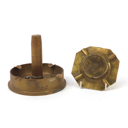 2461 - Trench art comprising a combination ashtray lighter and ashtray with a view of Meningate Memorial, t... 