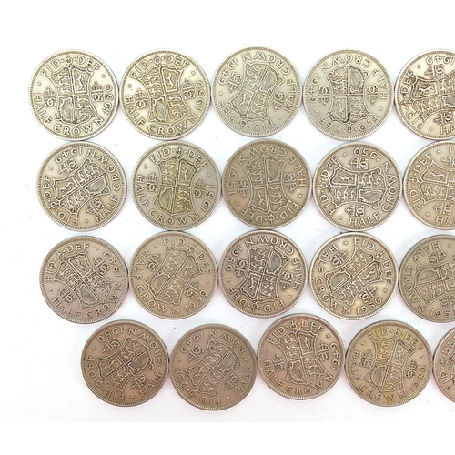 2501 - Collection of British pre decimal half crowns