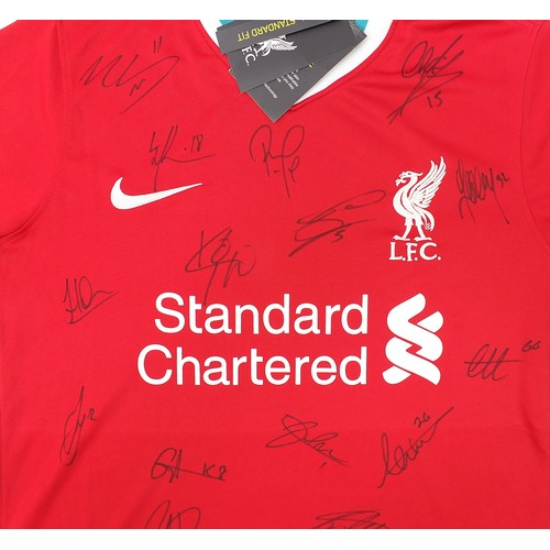 2485 - Liverpool Football Club football shirt with ink signatures including Jurgen Klopp, Mohammed Salah an... 