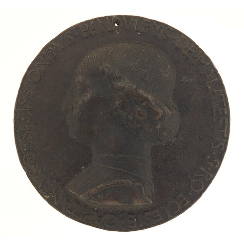 237 - Antique Italian Renaissance medal with bust of Matteo De Pasti, 8.5cm in diameter