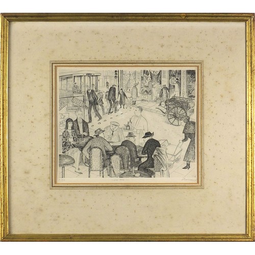 681 - La Rue, French pencil signed print, limited edition 5/50, mounted, framed and glazed, 28cm x 23cm ex... 