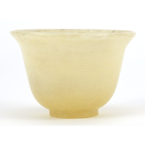 66 - Chinese small white stone tea bowl, 4cm high x 6cm in diameter