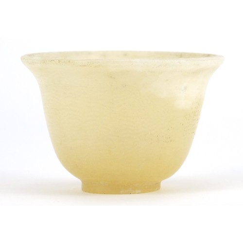 66 - Chinese small white stone tea bowl, 4cm high x 6cm in diameter