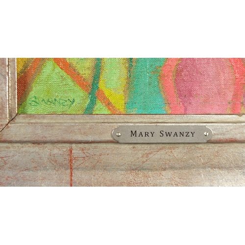 355 - Manner of Mary Swanzy - Abstract composition, Kites,  oil on board, bearing a plaque to the mount, m... 