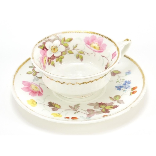 74 - Swansea style cup and saucer hand painted in the style of William Pollard, the saucer 15cm in diamet... 