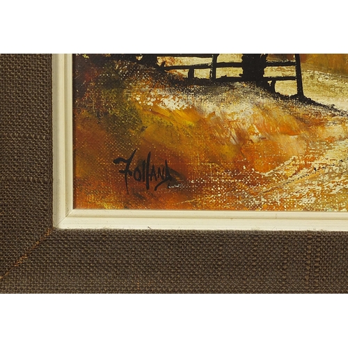 Ron Folland - Farm lane, oil on canvas, Frost & Reed and T & R