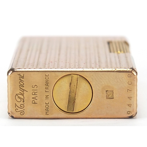 107 - Dupont gold plated cigarette lighter with box and certificate,