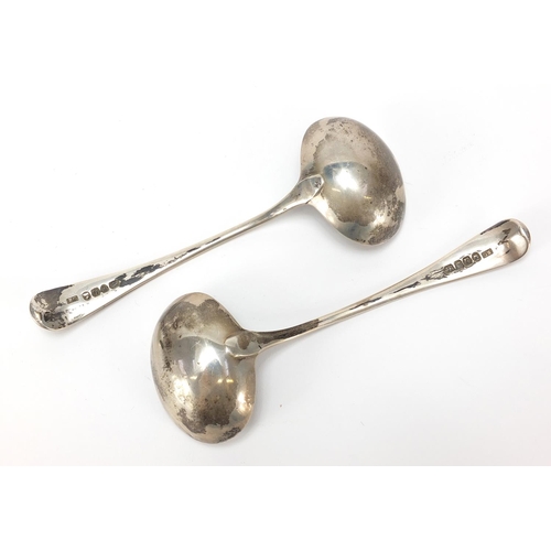 2190 - Richard Crossley, pair of George III silver ladles, London 1800, 16.5cm in length, 95.6g