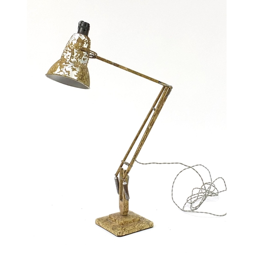 147 - Vintage Herbert Terry marbleised Anglepoise table lamp with stepped square base