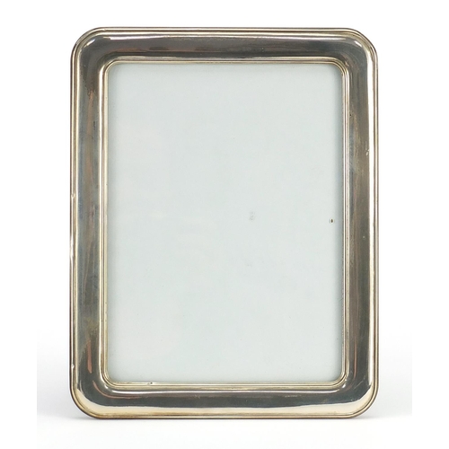 2191 - Large rectangular silver easel photo frame, marked 925, 24.5cm x 19.5cm